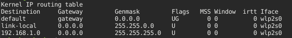 kernel routing table