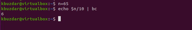 BASH - Arithmetic BC Command