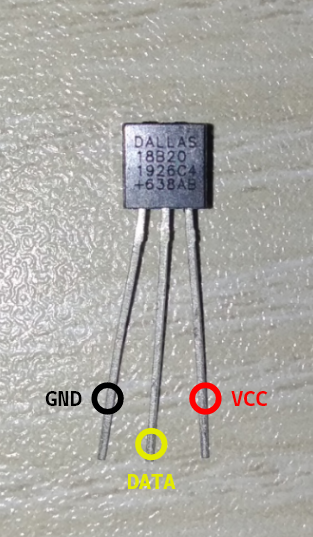 DS18B20 Digital Thermometer Pinouts