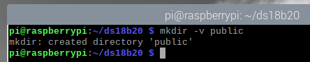 mkdir -v public